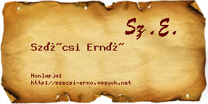Szécsi Ernő névjegykártya