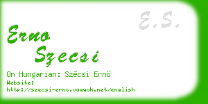 erno szecsi business card