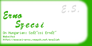 erno szecsi business card